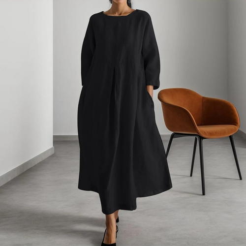 Levoire | Robe En Lin Simple Avec Encolure Ronde