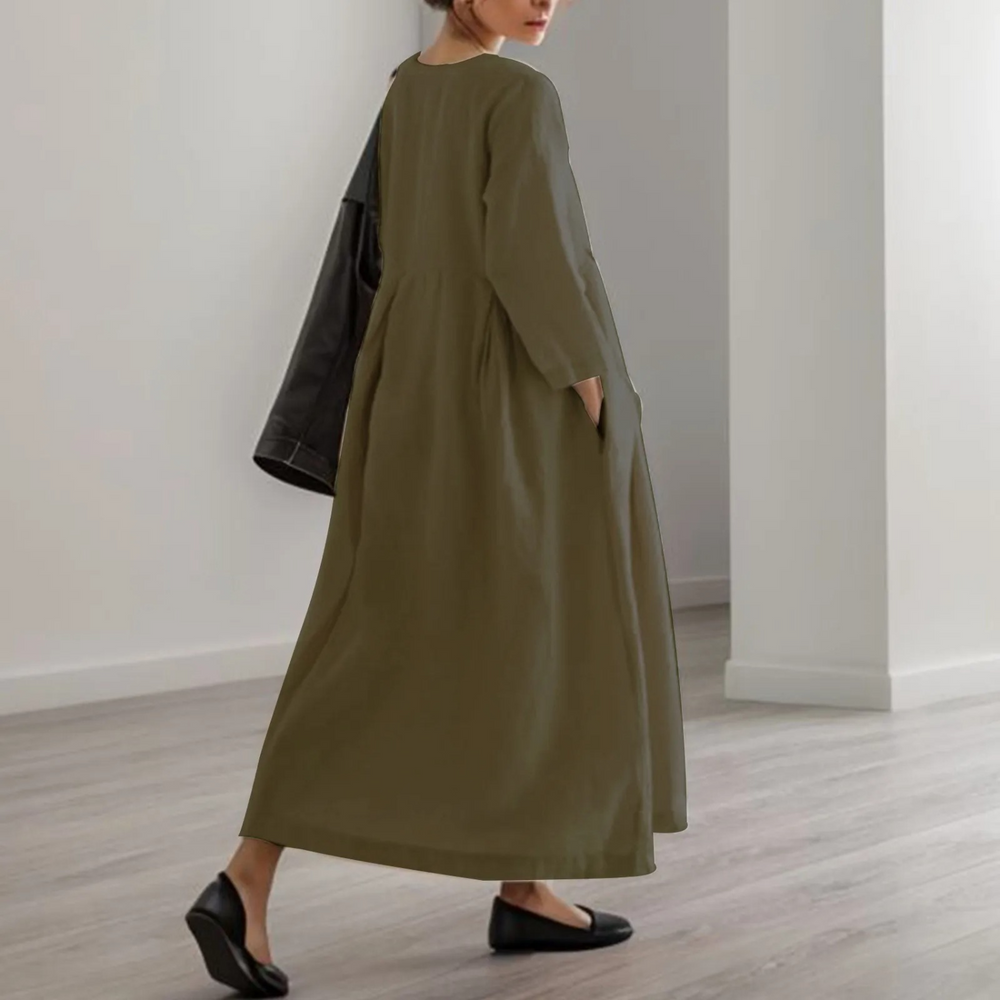 Levoire | Robe En Lin Simple Avec Encolure Ronde