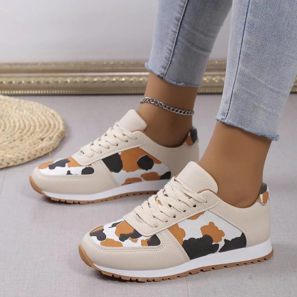 Levoire | Chaussures Plates Simples Pour Femmes Avec Motif Léopard Brun clair