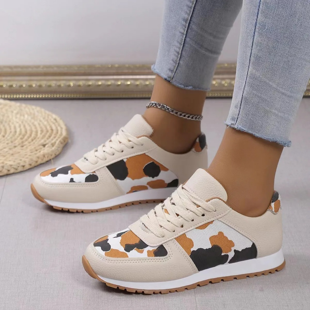 Levoire | Chaussures Plates Simples Pour Femmes Avec Motif Léopard Brun clair