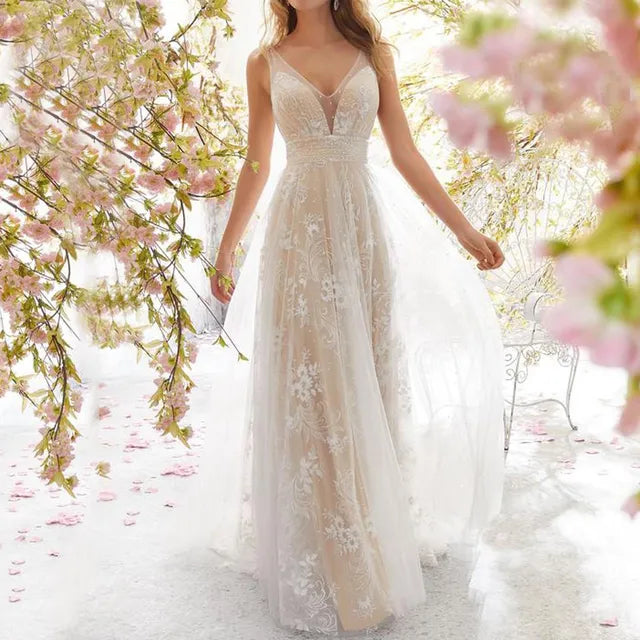 Levoire | Robe En Filet Sensuelle À Encolure En V Blanc