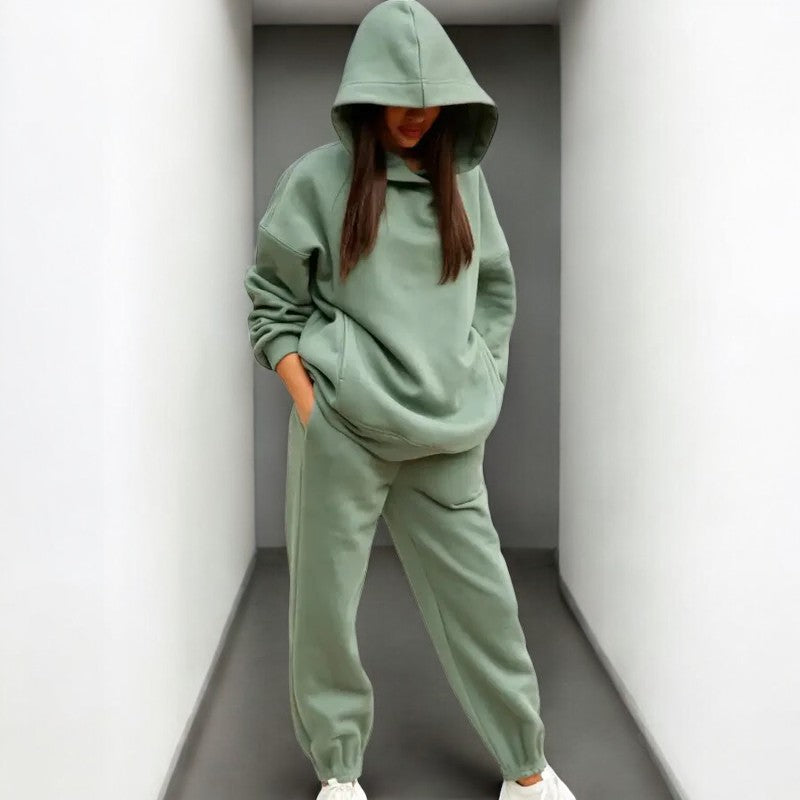 Levoire | Pull À Capuche Grande Taille Confortable Satz Vert