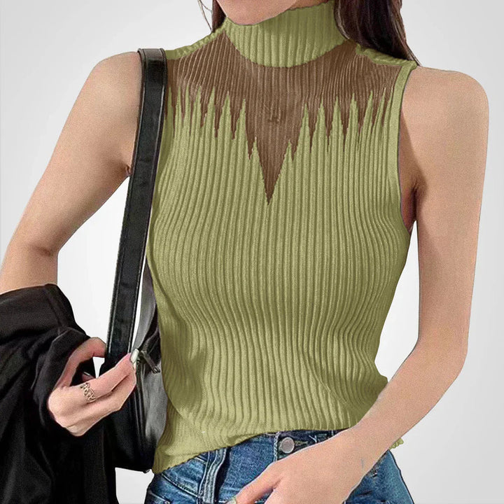 Levoire | Top Dos Nuque Satin Vert Une taille