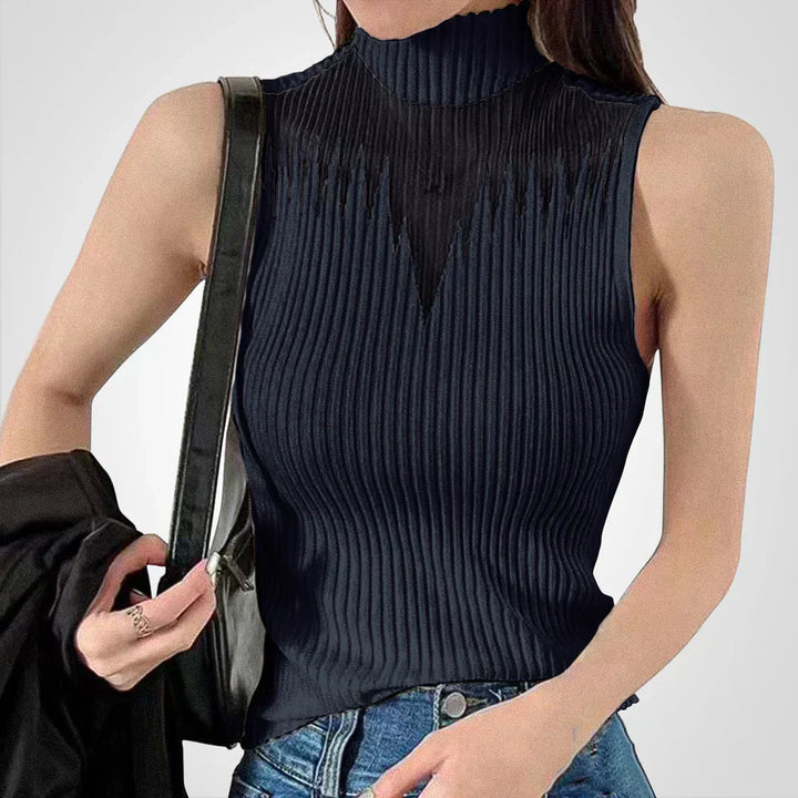 Levoire | Top Dos Nuque Satin Noir Une taille
