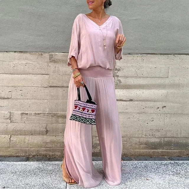 Levoire | Ensemble élégant en deux pièces en chiffon Rosa
