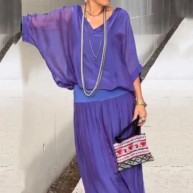 Levoire | Ensemble élégant en deux pièces en chiffon Lila