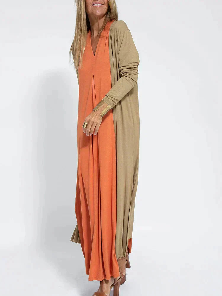 Levoire | Robe Longue Style Polyvalent Et Combinaisons De Couleurs Braun