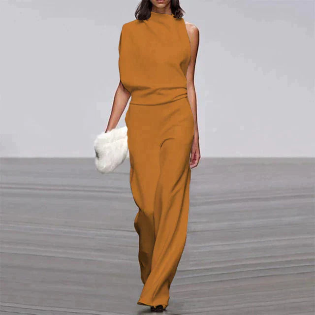 Levoire | Haut Élégant Col Doux Jaune Orange