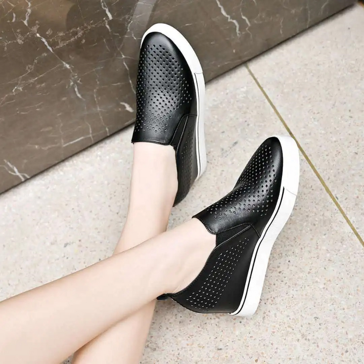 Levoire | Chaussures Plates Élégantes Et Confortables Avec Talon Épais Noir