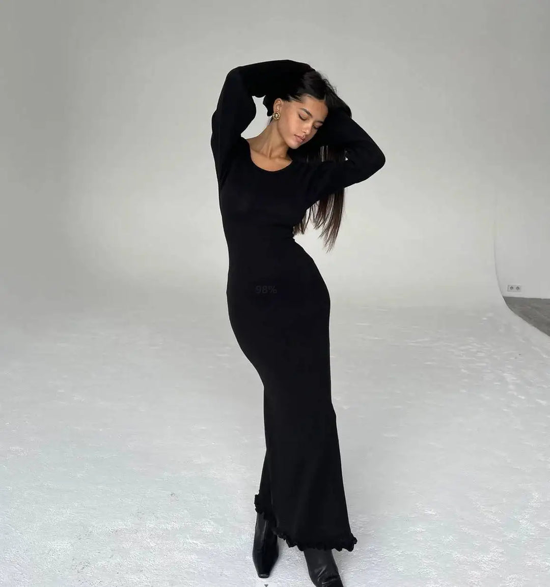 Levoire | Robe Élégante En Tricot Dos Nu