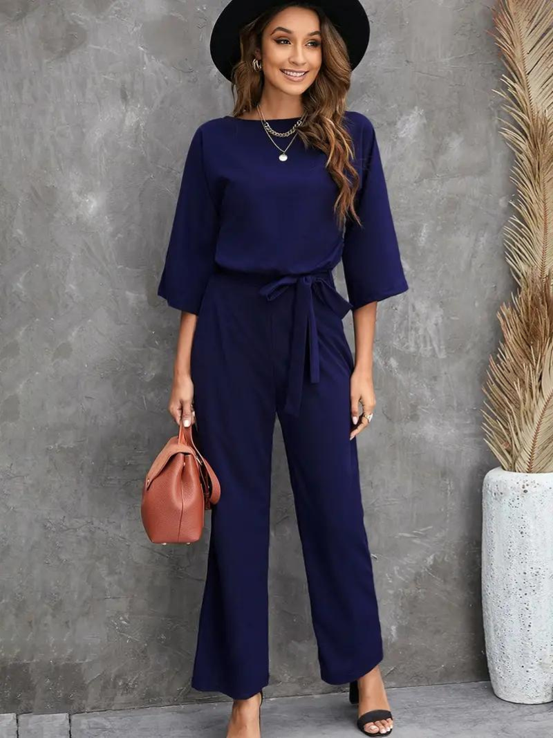 Levoire | Combinaison Élégante Avec Ceinture Bleue