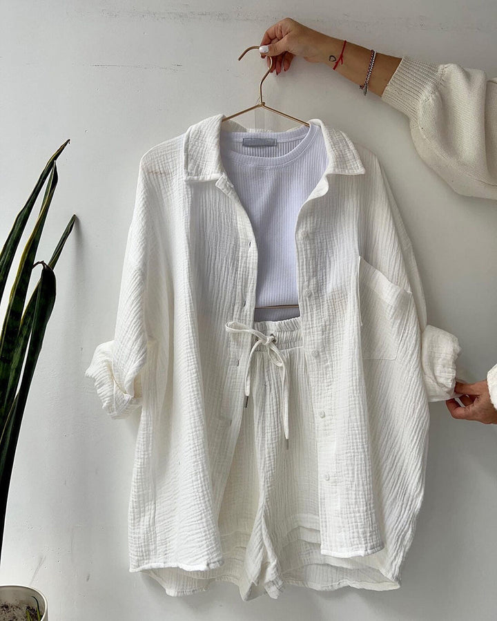 Levoire | Ensemble Assorti Pantalons Décontractés À Deux Pièces & Chemises À Revers Est Une Tendance Phare Cet Été