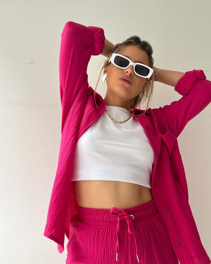 Levoire | Ensemble Assorti Pantalons Décontractés À Deux Pièces & Chemises À Revers Est Une Tendance Phare Cet Été
