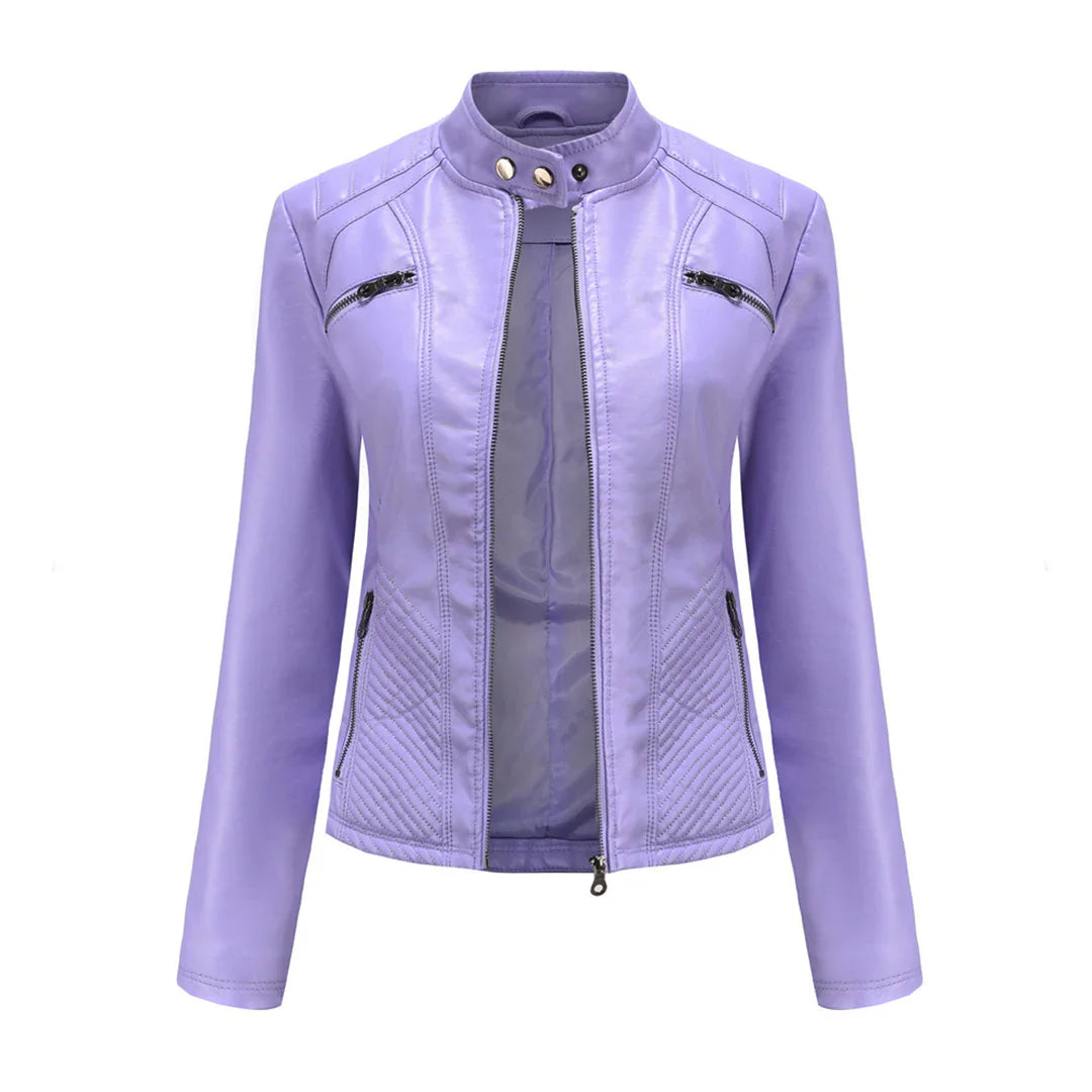 Levoire | Veste De Biker En Simili Cuir Pour Femmes Lila