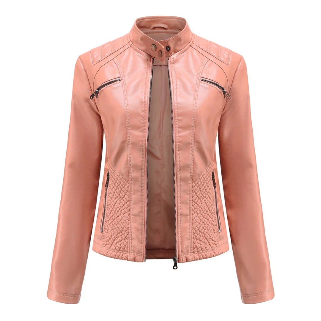 Levoire | Veste De Biker En Simili Cuir Pour Femmes Rosa
