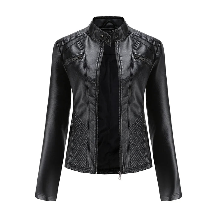 Levoire | Veste De Biker En Simili Cuir Pour Femmes Noir