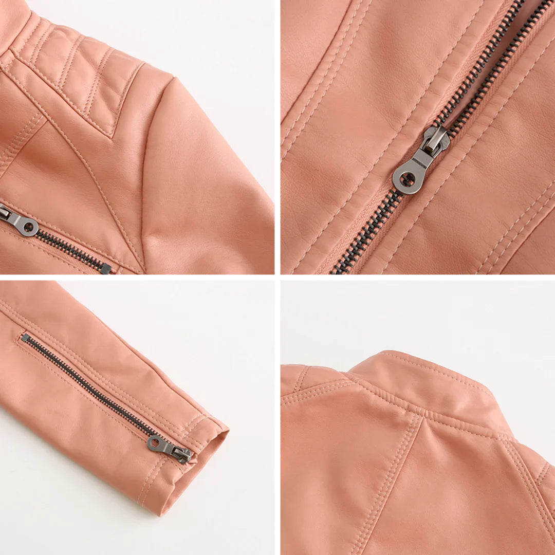 Levoire | Veste De Biker En Simili Cuir Pour Femmes