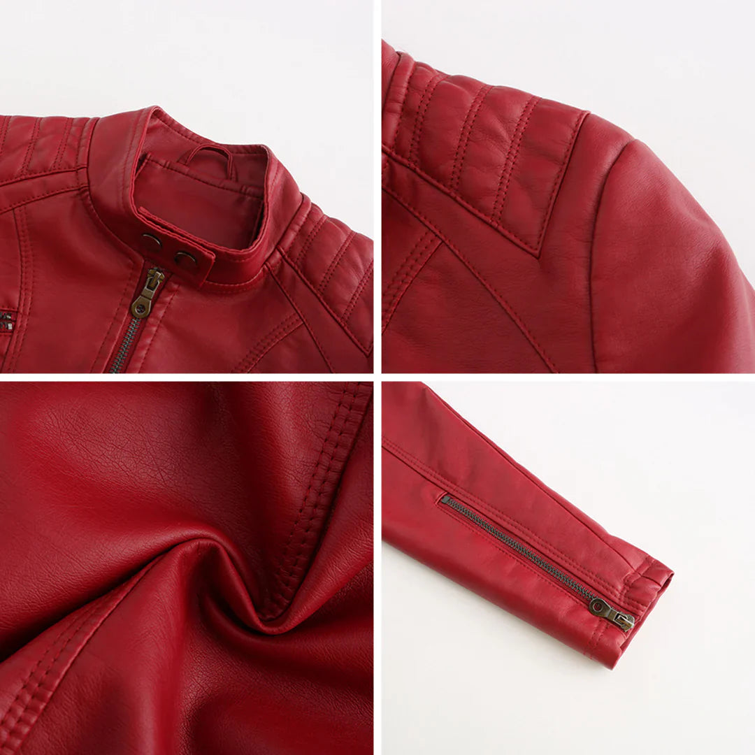 Levoire | Veste De Biker En Simili Cuir Pour Femmes