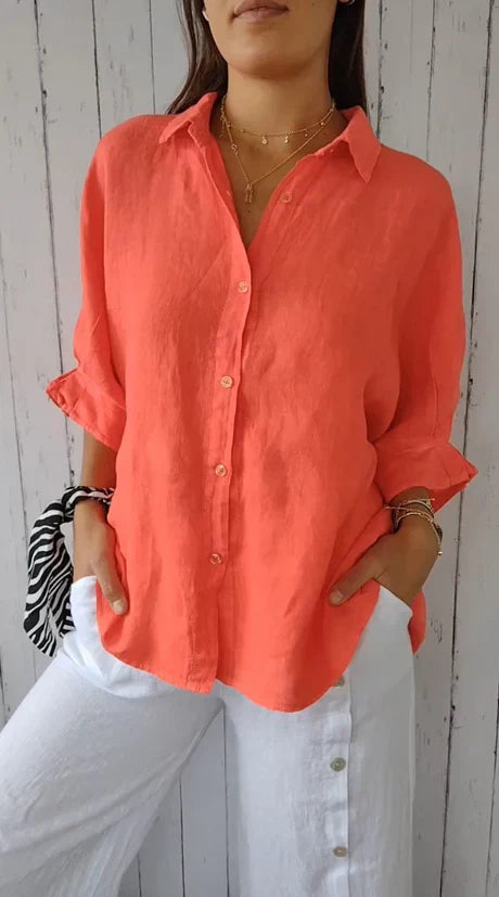 Levoire | Blouse D'Été Corail Orange