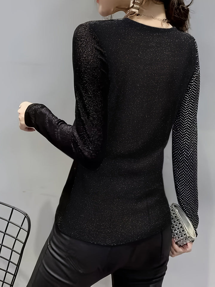 Levoire | Top Élégant En Sequins À Décolleté En V Avec Boucle