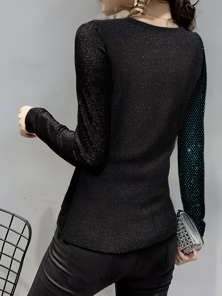 Levoire | Top Élégant En Sequins À Décolleté En V Avec Boucle