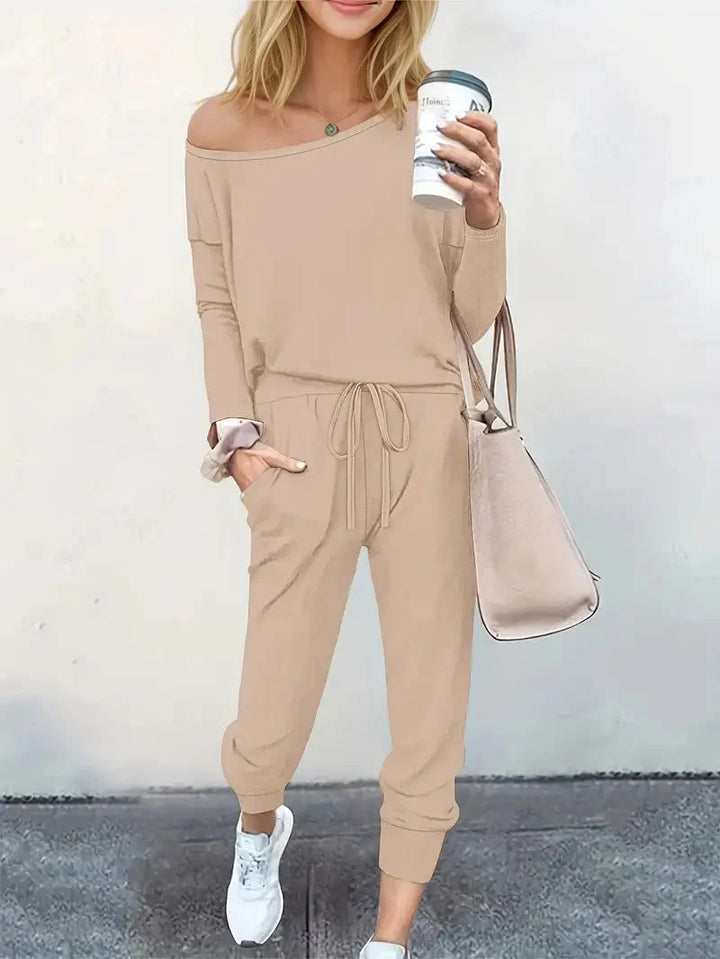 Levoire | Ensemble Deux Pièces Décontracté Chemise & Pantalon Pour Femmes Khaki
