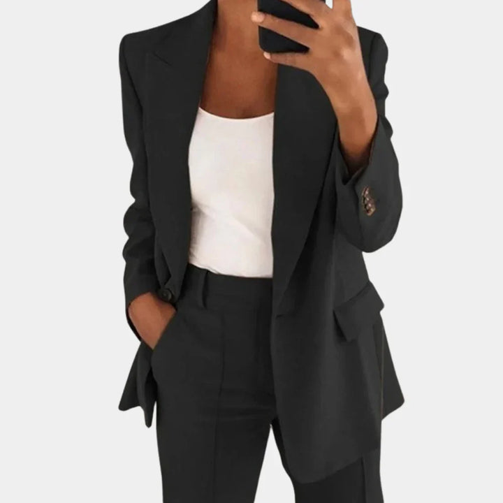 Levoire | Ensemble Blazer Et Pantalon En Deux Pièces Pour Femmes Noir