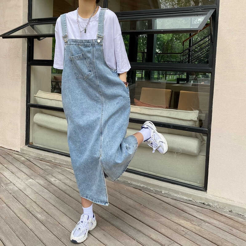 Levoire | Robe Salopette En Denim Tendance Pour Femmes