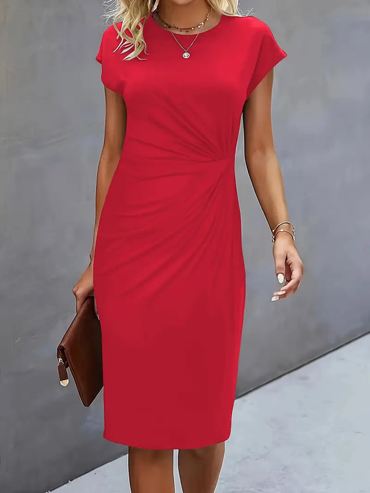 Levoire | Robe Unie Avec Encolure Ronde Et Encolure Ronde Rot