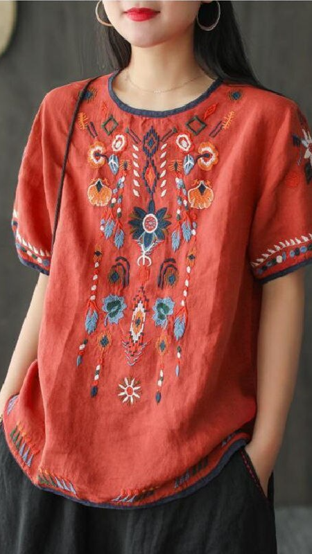 Levoire | Blouse Ethnique Brodée Décontractée