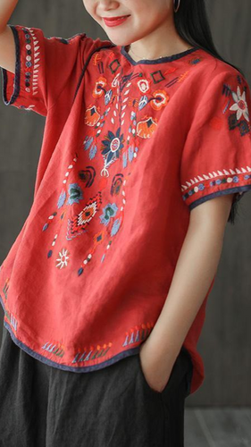 Levoire | Blouse Ethnique Brodée Décontractée