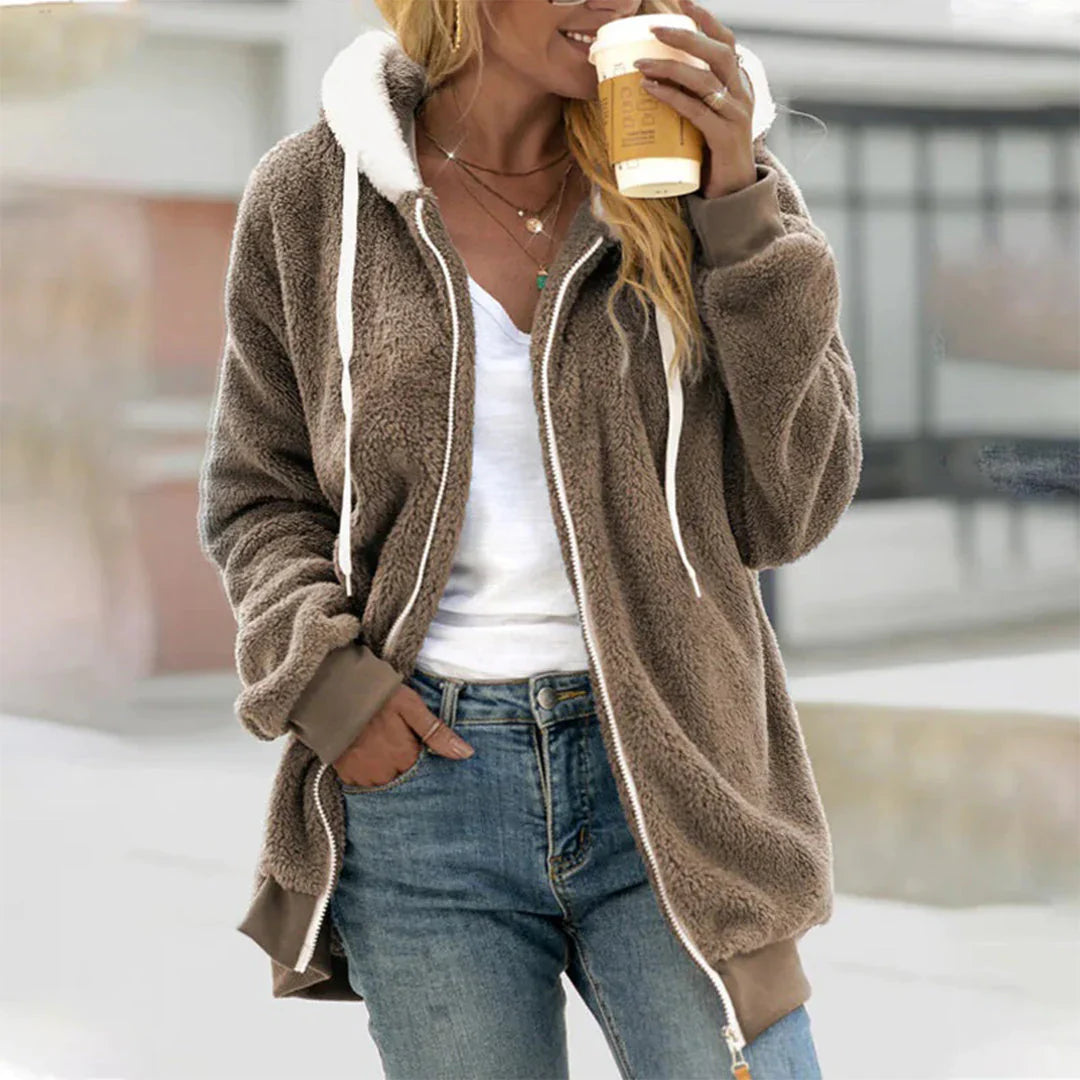 Levoire | Veste En Polaire Pour Femmes Avec Capuche Khaki