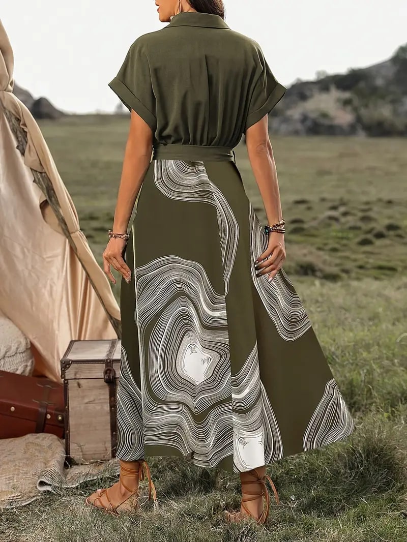 Levoire | Robe Maxi Élégante Avec Imprimé Moderne