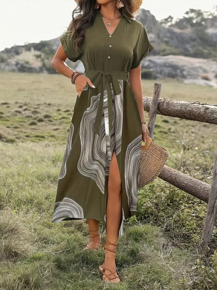 Levoire | Robe Maxi Élégante Avec Imprimé Moderne