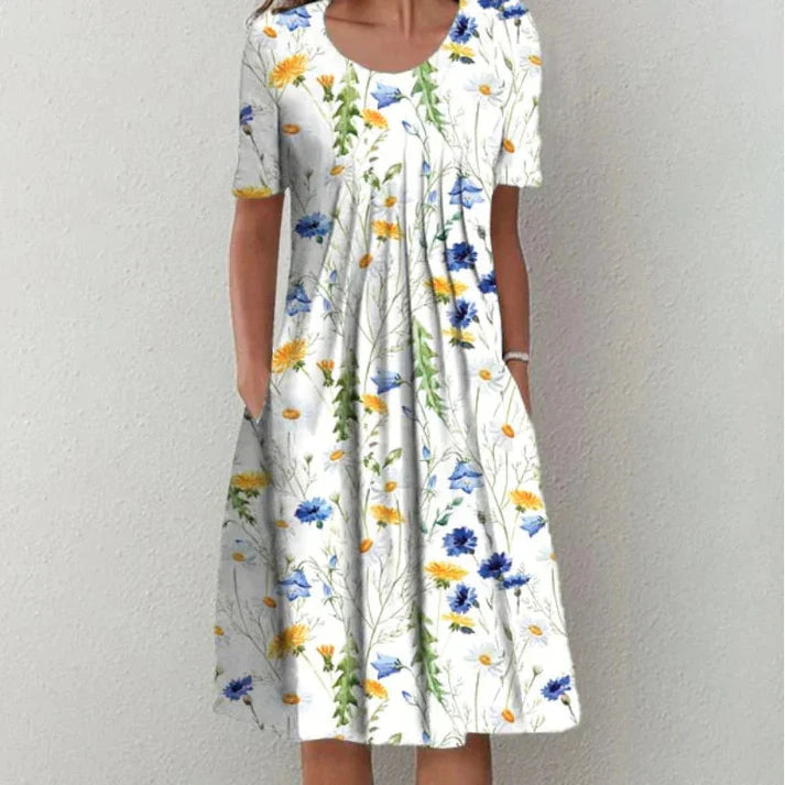 Levoire | Robe D'Été Pour Femmes Blanc Jaune