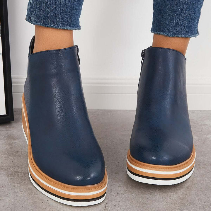 Levoire | Fermeture Éclair Plateforme Cales Bottes Pour Femmes