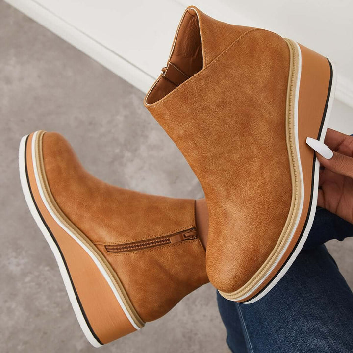 Levoire | Fermeture Éclair Plateforme Cales Bottes Pour Femmes