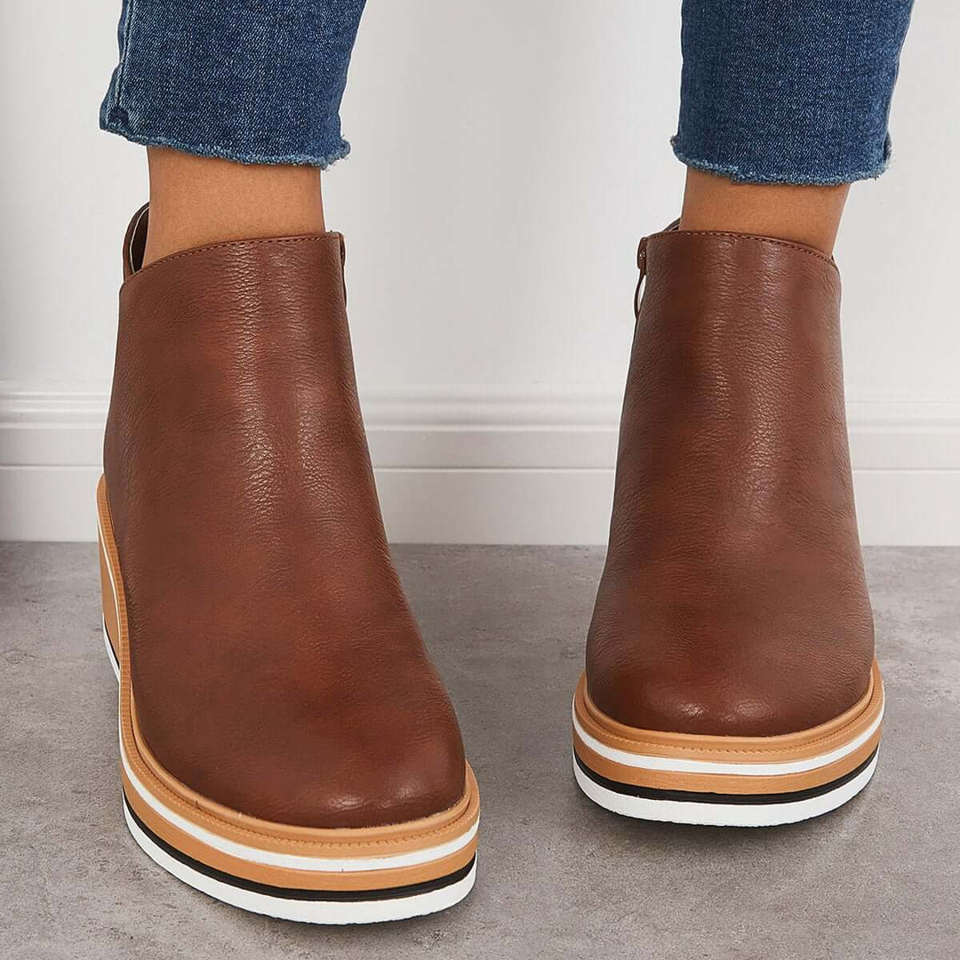 Levoire | Fermeture Éclair Plateforme Cales Bottes Pour Femmes