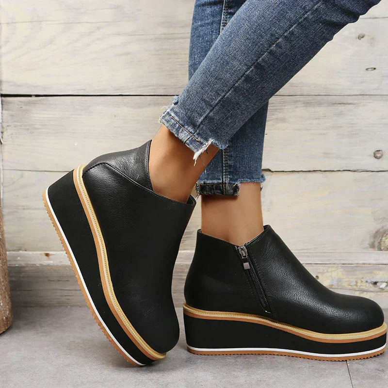 Levoire | Fermeture Éclair Plateforme Cales Bottes Pour Femmes