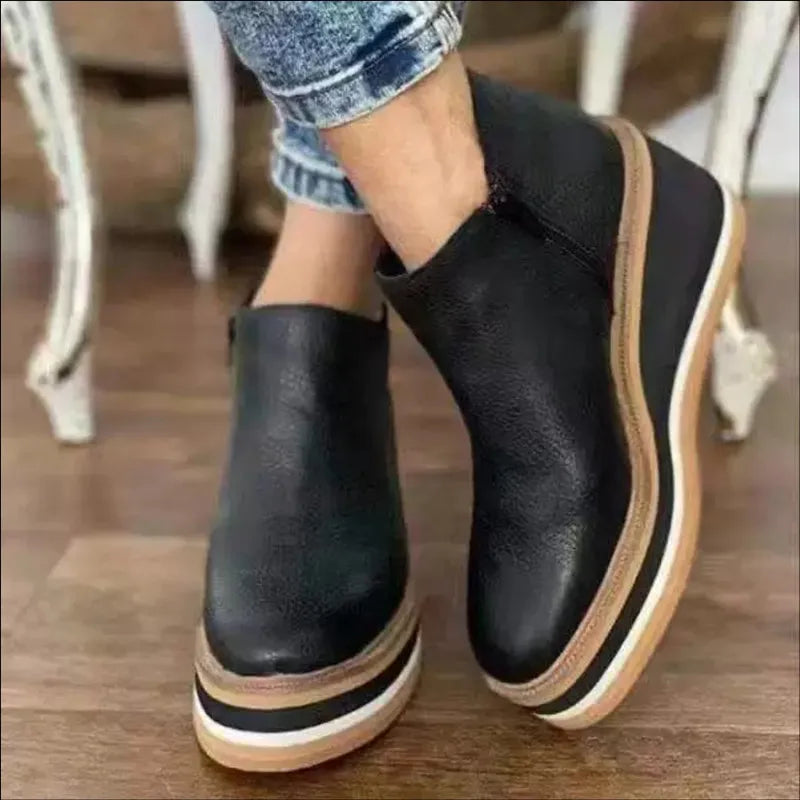 Levoire | Fermeture Éclair Plateforme Cales Bottes Pour Femmes
