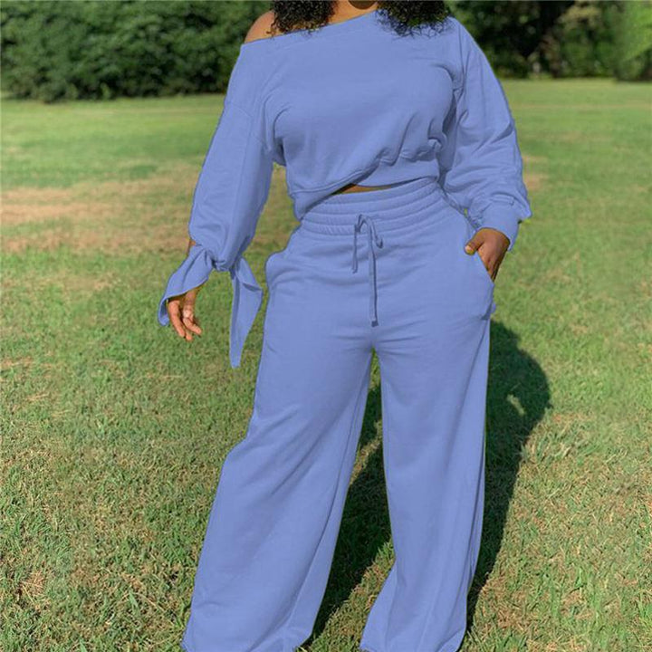 Levoire | Chemise longue avec pantalon taille haute BLEU