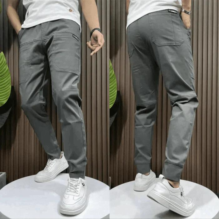 Levoire | Pantalon Cargo Skinny Stretch Gris foncé + Gris foncé