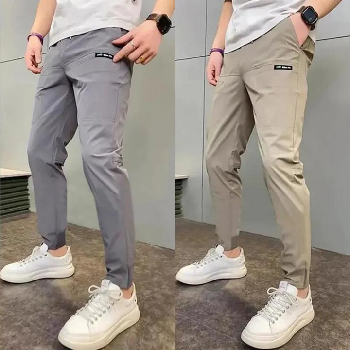 Levoire | Pantalon Cargo Skinny Stretch Gris clair + Khaki