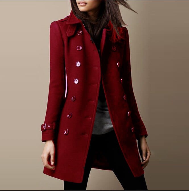 Levoire | Manteau en laine long Bordeaux