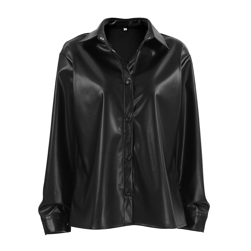 Levoire | Veste En Pu Noire Élégante Pour Femmes Noir