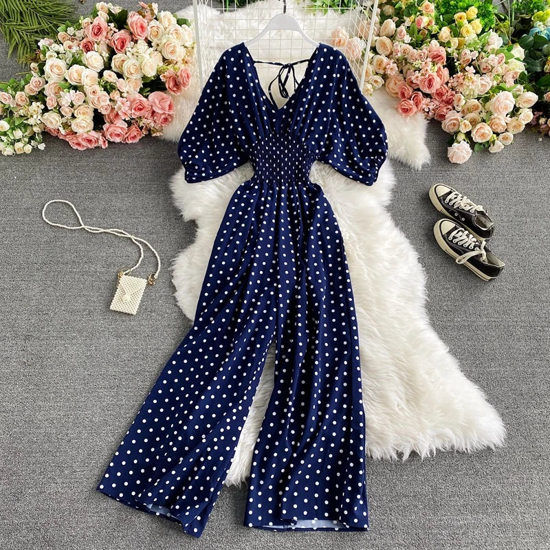 Levoire | Combinaison À Motif À Pois Bleu foncé Une taille