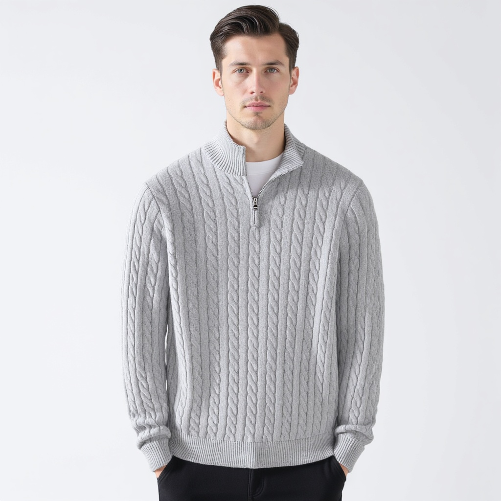 Levoire | Pull En Tricot De Luxe Avec Fermeture Éclair Moderne