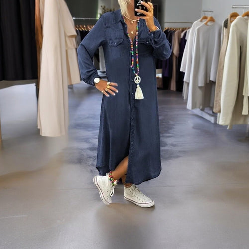 Levoire | Robe Boho En Denim Décontractée Grande Taille