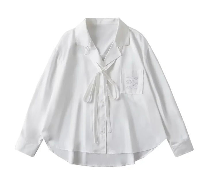 Levoire | Blouse Avec Col À Nœuds Et Poche Poitrine Blanc Taille unique