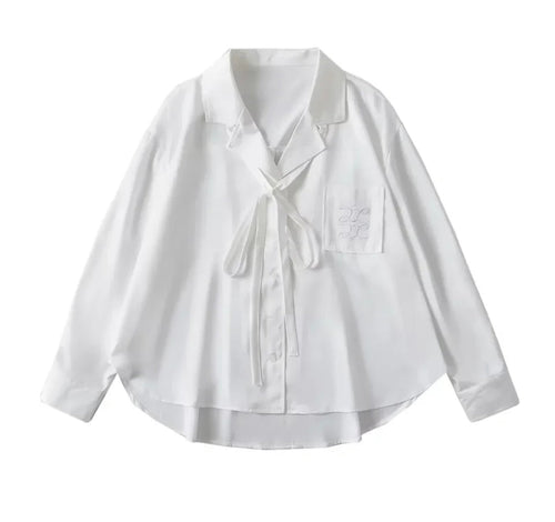 Levoire | Blouse Avec Col À Nœuds Et Poche Poitrine